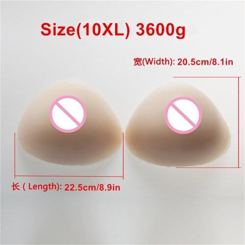 3600g/pair Triangle Silicone Breast Forms Tits Enhancers Huge Fake Breast Drag Queen Shemale Mastectomy Artificial Boobs