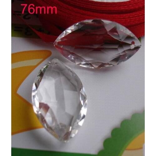 6pcs/lot 76mm Marquis Crystal Prisms SunCatcher Chandelier Pointed Oval Pendant free shipping