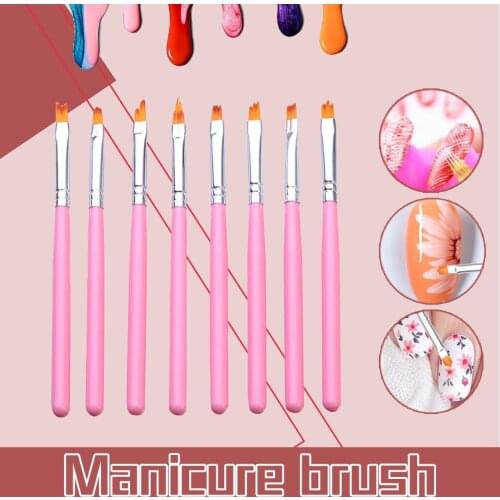 Nail Art Brush Pen 8pcs/Sets DIY Painted Petal Pen Gradient One-Stroke Patterned Nail Drawing Pen Jul#20