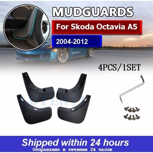 Car Mud Flaps For Skoda Octavia A5 2004-2012 4Dr Mudflaps Splash Guards Mud Flap Mudguards Fender 2011 2010 2009 2008 2007 2006