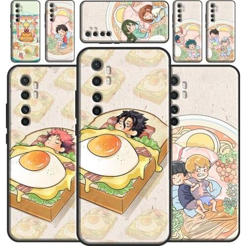 Anime Boys Funny Ramen Japan Phone Case For Xiaomi Mi 11 Lite 9 10 9T 10T Pro POCO X3 M3 Pro F3 Mi 11 Ultra Back Cover
