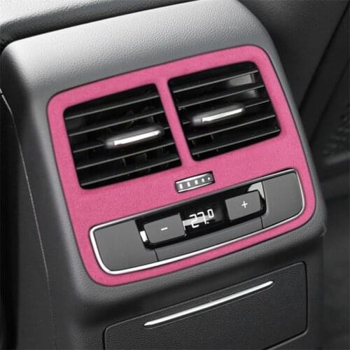 Colored suede Armrest box air outlet decorative panel Car interior sticker For Audi A4L 2017-2021