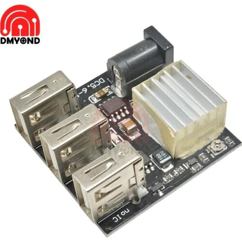 DC-DC 9V/12V To 5V 8A Step Down Power Charger Bank Board For Arduino 3 USB Mini Charging Module Step-Down Buck Converter