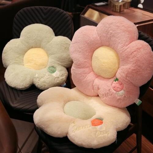 50/90cm Flower Shape Pillow Sofa decor Pillow Stuffed Pink Long plush Peach Flower baby Floor playmat Birthday gift Office Seat