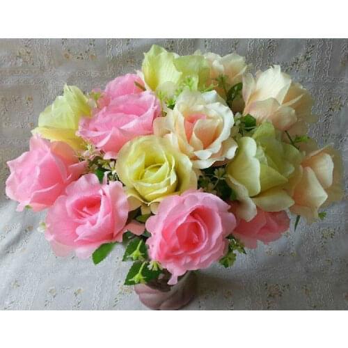 DIY hand bouquets silk flower artificial flowers bouquet bridal bouquets,palm flower