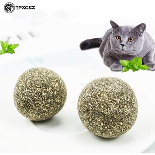 Pet Cat Natural Catnip Treat Ball Favor Home Chasing Toys Healthy Safe Edible Treating Mint Flavored Cat Snacks