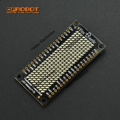 DFRobot FireBeetle Covers 24x8 LED Matrix Display Screen, 3.3~5V HT1632C Blue Yellow White Red Green for IoT Internet of Things