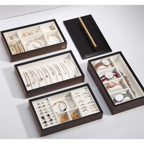 European Antique Walnut Four-layer Storage Box Chinese-style Wooden Jewelry Necklace Watch Storage Multi-layer Jewelry Box Gifts