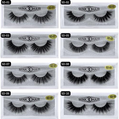 Flash Girl Wholesale 1 Pair SD Series 20 Styles 3D 100% Handmade Wispy Natural Silk Makeup False Mink Eyelashes