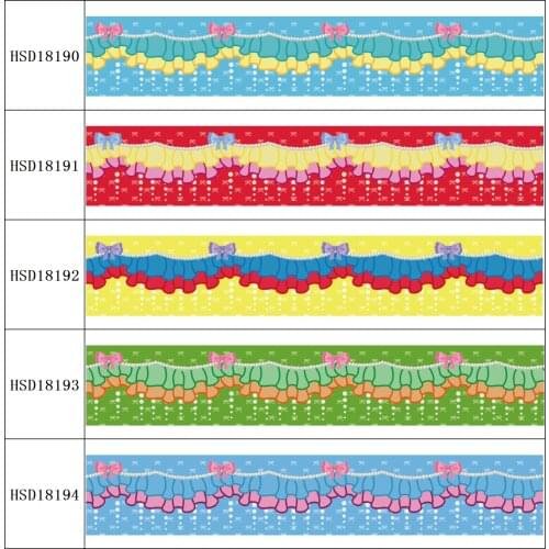 HSDRibbon free shipping 3" 75mm heat transfer printed hsd-design series Grosgrain Ribbon 50Yards/Roll