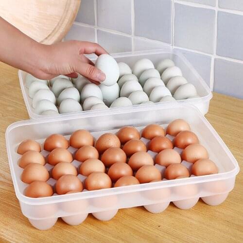 34 Grid Egg Container Case Plastic Dust-proof Refrigerator Fresh Storage Boxs Portable Wild Picnic Egg Organizer Kitchen Tools
