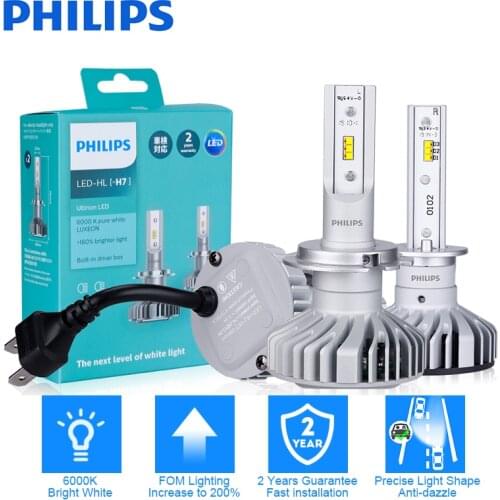 2Pcs Philips X-treme H1 H7 Led H8 H11 9005 HB3 Led Headlights Mini Car Light Bulbs Automobiles Auto Lamp Front Fog Lamps