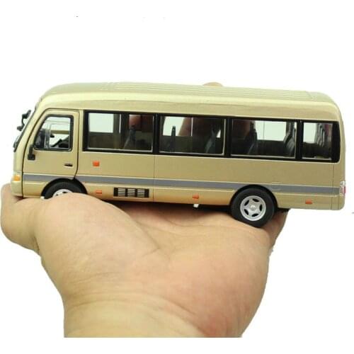Die-cast Metal Vehicles 1:32 Car Models Coche Scale Simulation Auto Toys for Children mkd52 Toyota Coaster Business Bus