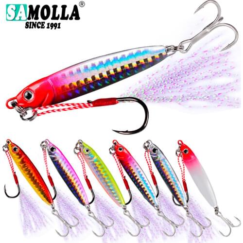 2020 Metal Jig Fishing Lure Weights 15-30g Bass Fishing Tackle Jigging Lure Trout Saltwater Lures Stainless Reinforce Fake Fish