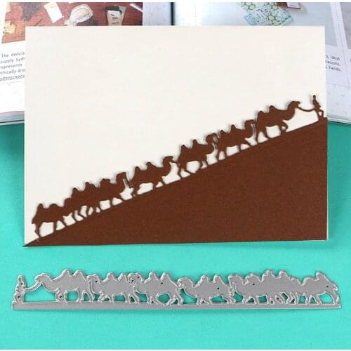 DUOFEN METAL CUTTING DIES desert camel troops embossing stencil DIY Scrapbook Paper Album 2018 new