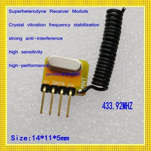 Micro Radio Receiver Module DC3V-5V Signal RX Module 433.92mhz Small Size Circuit Board Superheterodyne Receiver Module RX