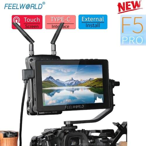 FEELWORLD F5 Pro 4K Monitor 5.5 Inch high contrast resolution Field Monitor TYPE C HDMI Video Monitor for DSLR Camera Gimbal Rig
