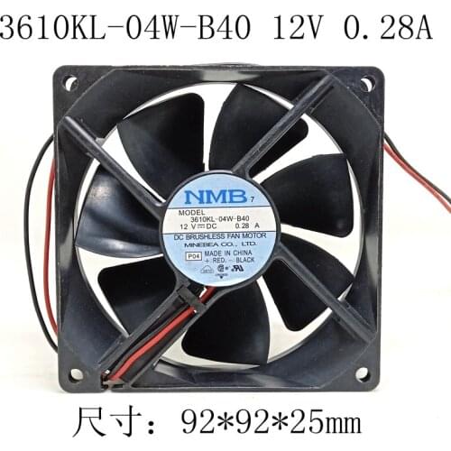New original NMB 9cm 12V 3610KL-04W-B40 9025 0.28A 2-wire computer power supply chassis server silent cooling fan