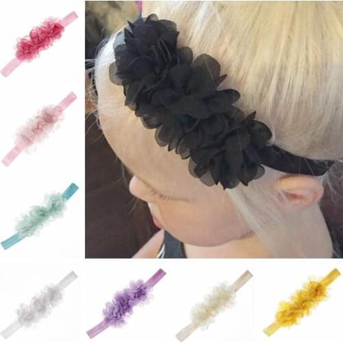 Yundfly New Chiffon Flower Baby Headband Kids Girls Hair Bands Accessories Headwear