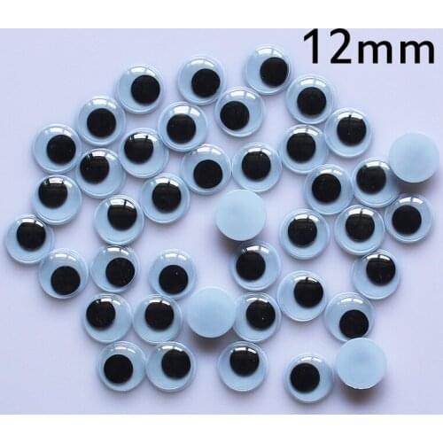 Wholesale 12mm 4000pcs Googly Eye/Wiggle Eyes/Without self adhesive Movable Eye Plastic Eyes For Doll Toy diy