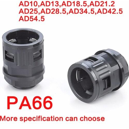 PA66 Nylon plastic corrugated pipe joint quick joint through quick hose joint bellows dedicated into the joint