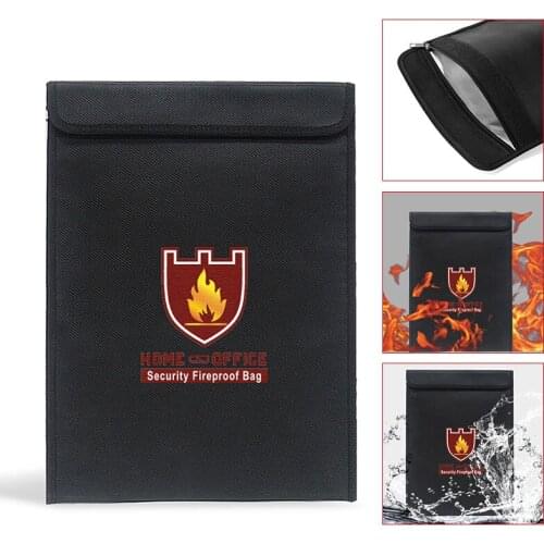 Fireproof Money Document Bag Water Resistant Cash Envelope Holder Protection Pouch Bags DU55