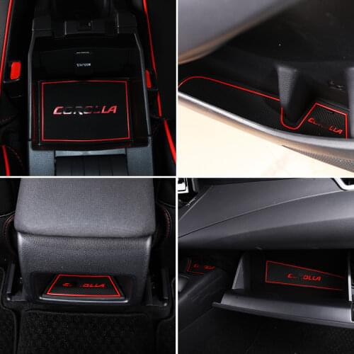 Anti-Slip Rubber Cup Cushion Door Groove Mat for Toyota Corolla E210 210 2019 2020 2021 Accessories Car Stickers mat for phone