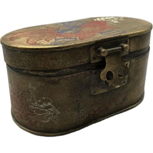Chinese Old Copper Collection Pure Copper Jewelry Box