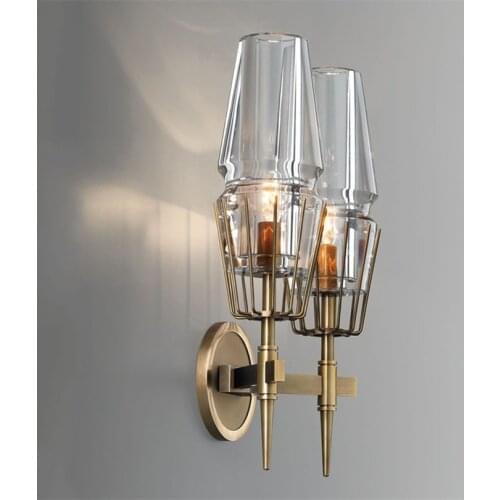 Nordic Large Living Room Wall Sconce with Glass Shade Luminaria Villa Hall Large Wall Light Fixture Modern Foyer Led Wall Lamp