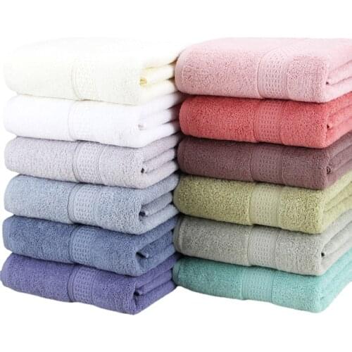 Pure Cotton Super Absorbent Large Towel Bath Towel 70*140 Thick Soft Bathroom Towels Comfortable Beach Towels 17 Colors