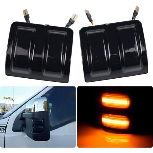 Smoked Lens Amber LED Side Mirror Marker Lamps Turn Signal Light For 2008-2016 Ford F250 F350 F450 Super Duty Car Styling