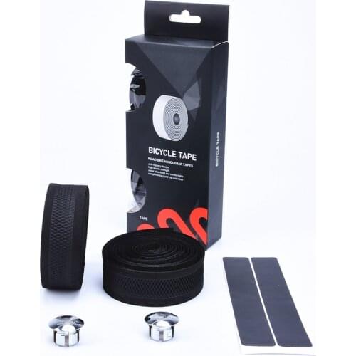 Bicycle Handlebar Tape Black Mesh Design Non-slip waterproof Bartape Soft EVA Sponge Leather Road Bike Tape