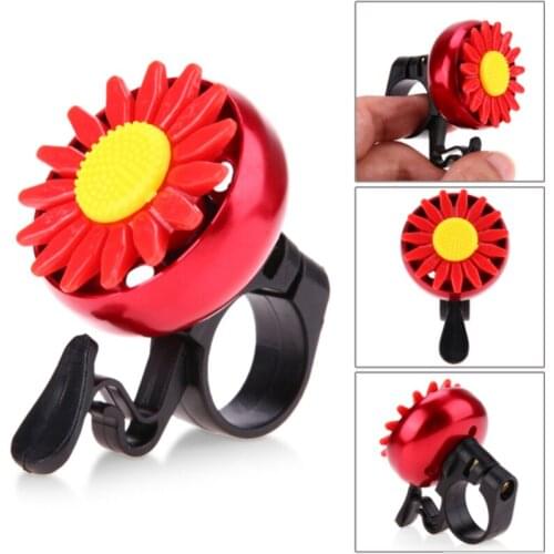 Bicycle Bell Bike Flower Ring Horn Bells Bicycle Handlebar Ultra-loud Crisp Alarm Bell Horns Metal Useful Safety Bike Red