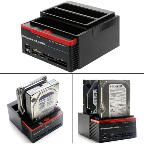 All in 1 USB 3.0 to SATA IDE External High Speed Hard Drive Card Reader Multifunctional HDD Dock Base UK/US/EU plug