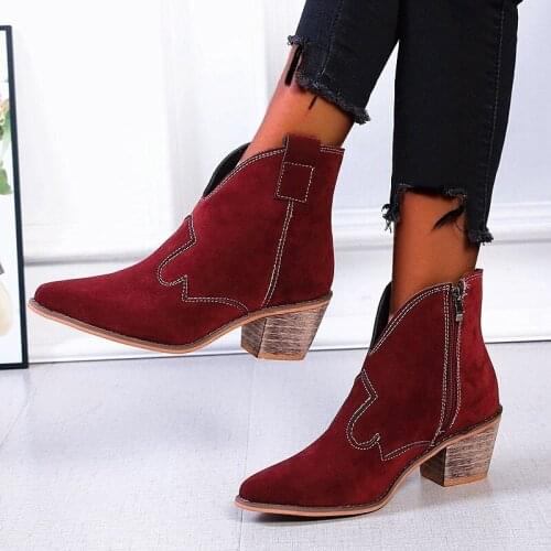 Female Autumn Winter Zipper Leather Cowboy Ankle Boots Women Wedge High Heel Booties Snake Print Western Cowgirl Botas Mujer