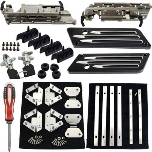 Motorcycle Hard Saddlebag Lid Gaskets Latch Covers Hardware Lock Set For Harley Touring Road King Electra Street Glide 1994-2013