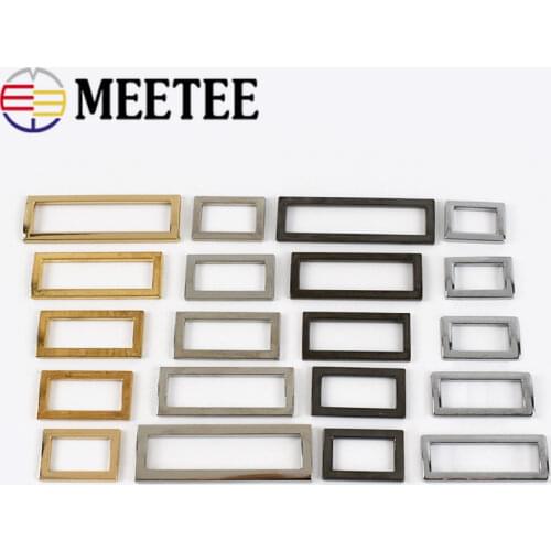 10pcs 10-50mm Metal Square Buckle Bag Rings Clasp Luggage Strap Adjustment Hook Clip DIY Webbing Connection Hang Belt Buckles