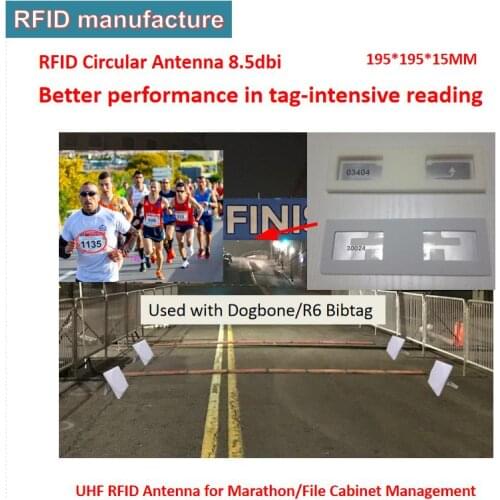 2pcs circular rfid ground antenna long range rfid antenna SAM work with rfid reader 860-960mhz/ shoe tag in sports timing race