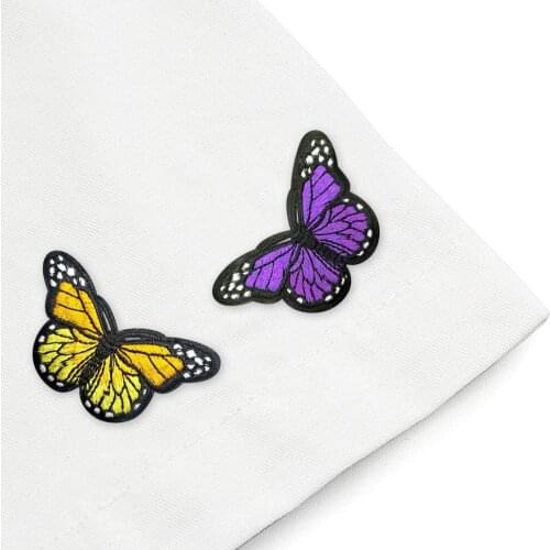 20 Pieces Butterfly Embroidery Thread floss DIY Iron on Patches Embroidery Applique Patches for Arts Crafts Crochet Thread
