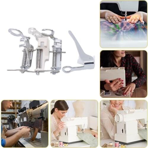 4Pcs Universal Blind Hem Presser Foot Metal Presser Feet Stitching Tool Domestic Sewing Machine Foot Presser Rolled Hem Feet Set