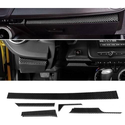 5PCS Carbon Fiber Center Console Trim Panel Left Hand Drive for Chevrolet Camaro 2017 2018 2019 car style accessories