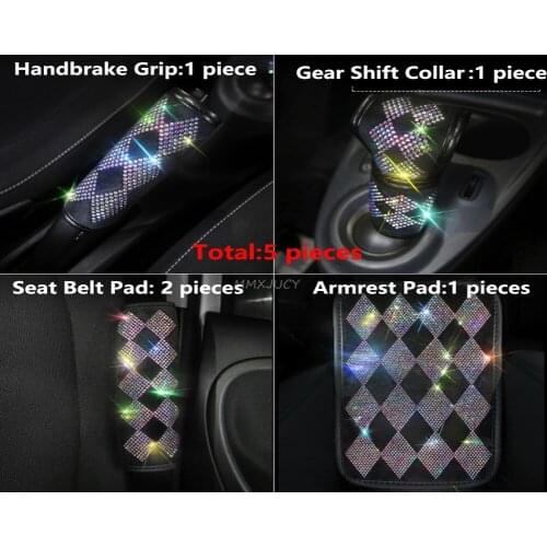 5 Pieces Interior Gear Shift Panel Cover Handbrake Grips Anti-Dirty Protection Covers Fit for all Cars Universal