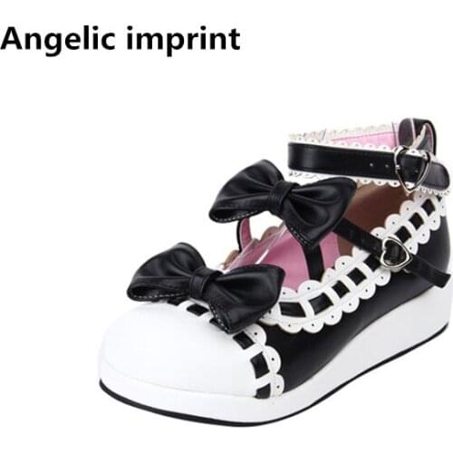 Angelic imprint handmade woman mori girl lolita cosplay shoes lady low heels pumps women princess dress party shoes 3cm 33-47