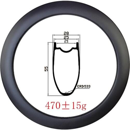 700C 55mm x 25mm Hookless Tubeless disc brake carbon rims UD 3K 12K matte glossy 18H 20H 24H 28H 32H 36H gravel road bike wheels