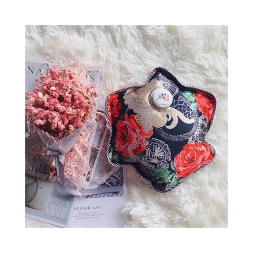 Free shipping Rose pattern mercerized hexagonal hot water bag charging electric hot water bag without water filling