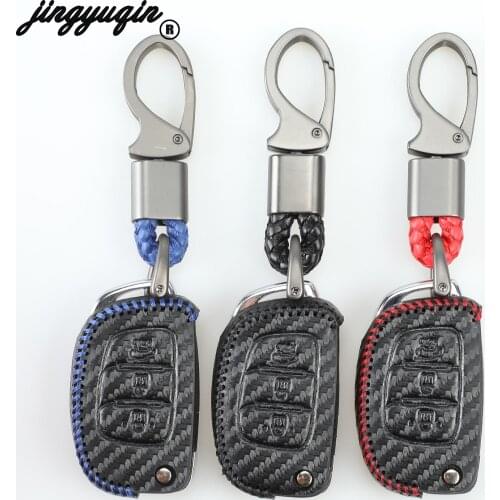 Jingyuqin Key Case Key Fob Cover For Hyundai Tucson Creta ix25 ix35 i20 i30 HB20 Elantra Verna Mistra 2015 2016 2017 2018