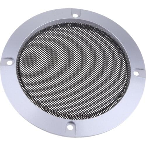 4 Inch Speaker Grills Cover Case with 4 pcs Screws for Speaker Mounting Home Audio DIY -124mm Outer Diameter Silver
