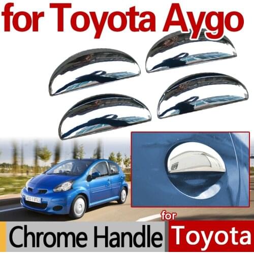 For Toyota Aygo 2005-2014 Chrome Styling Door Handle Covers Car Accessories Parts 2009 Sticker Exterior Decoration Car Styling