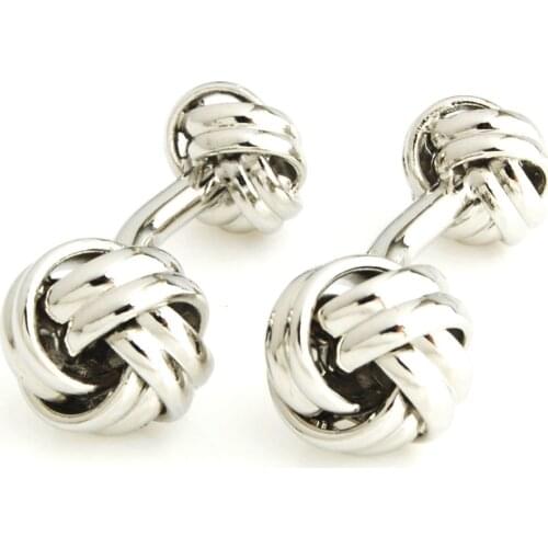 YH-1018A Elegant Classic Knot Cufflinks,Plain Metal for Men- Factory Direct Selling