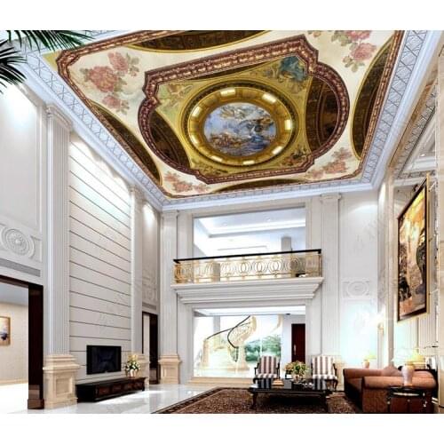 Customize ceiling wallpaper rolls for wall 3d Palace colorful wall paper for girls room 3d ceiling wallpaper photo 3d
